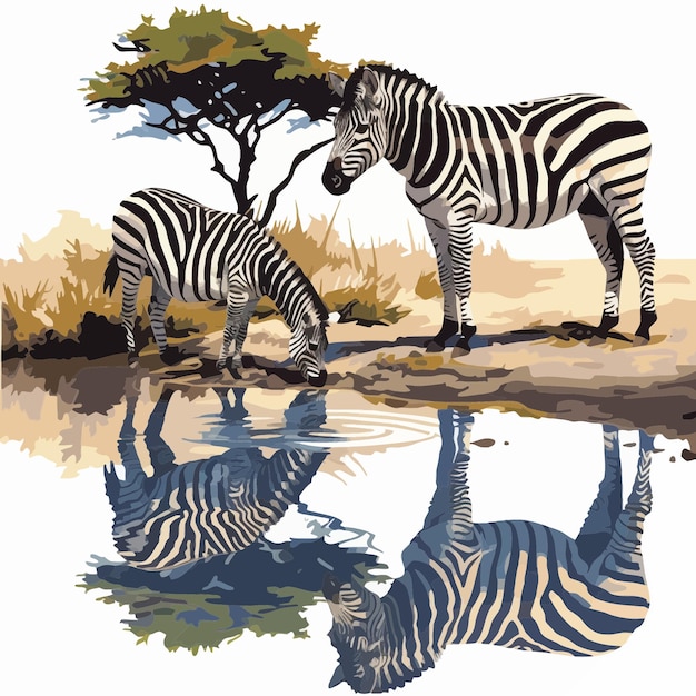 Zebras at waterhole 2