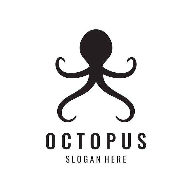 Zee-octopus of kraken hipster logo creatieve sjabloon geïsoleerd op de achtergrond