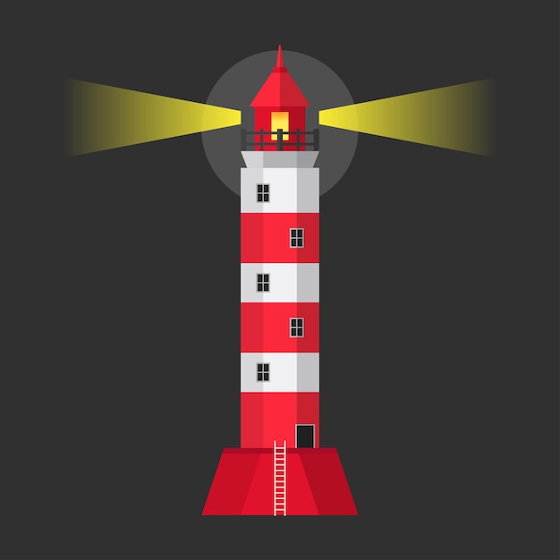 Zee vuurtoren cartoon afbeelding eps vector