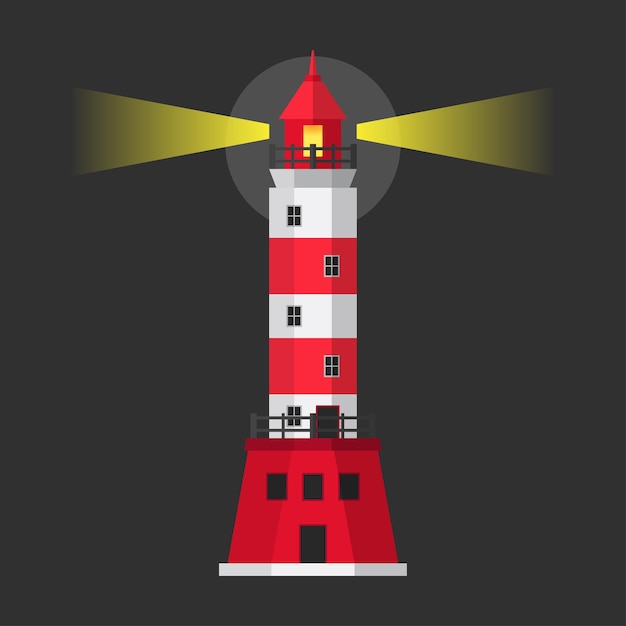 Zee vuurtoren cartoon afbeelding eps vector