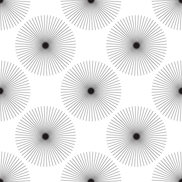 Zeefdruk naadloze patroon. Stralende abstracte draaikolk. Circulair patroon. Popart ronde halftoon.