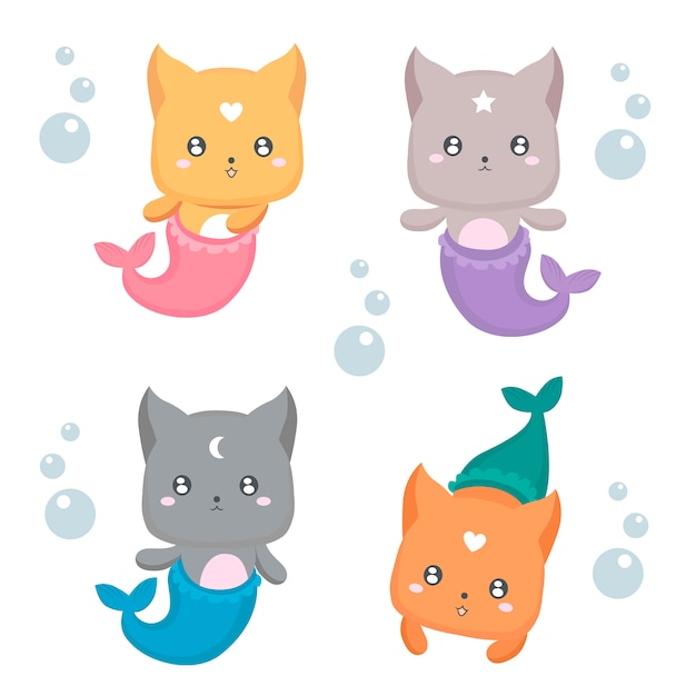 Zeemeermin kittens set