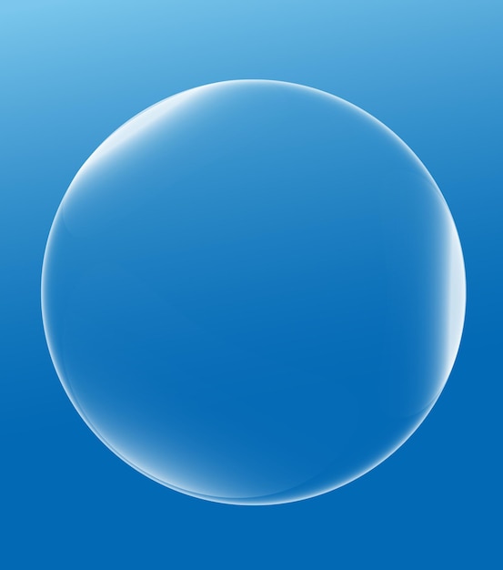 Zeep- of waterbellen vallen onder water op een lichtblauw vectorontwerpelement als achtergrond