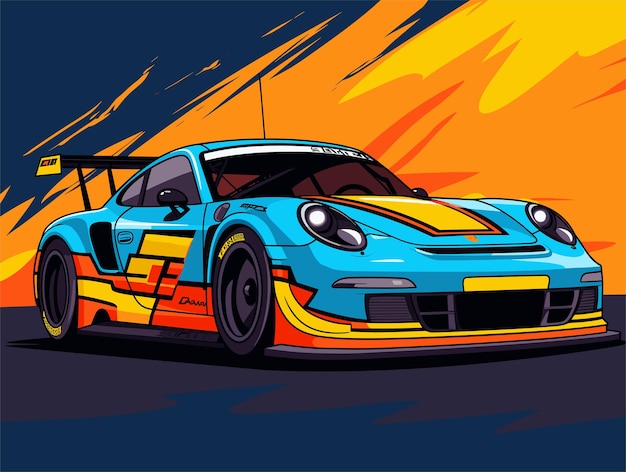 zeer eenvoudige geïsoleerde gestileerde vector illustratie van een raceauto