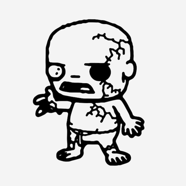 Vector zeer fijne tekeningen chibi zombies