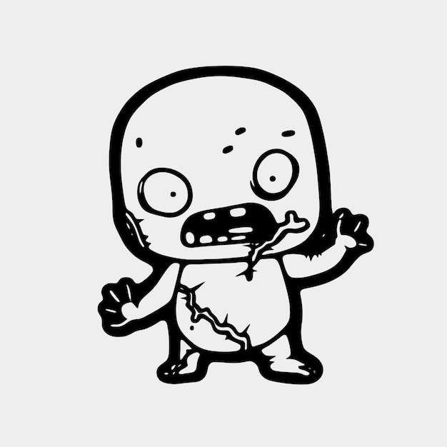 Vector zeer fijne tekeningen chibi zombies