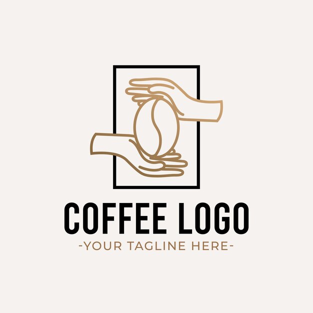 Vector zeer fijne tekeningen creatief handkoffie-logo