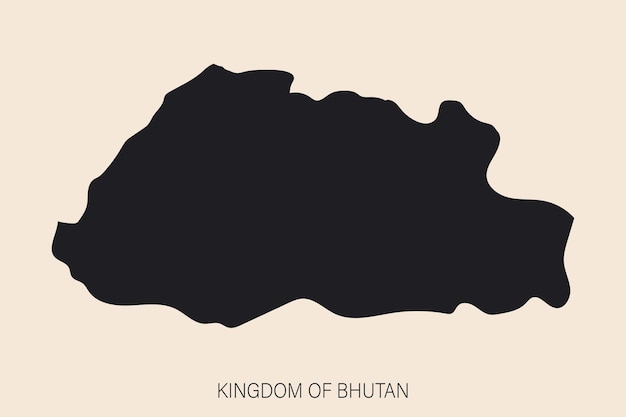 Zeer gedetailleerde Bhutan-kaart met randen geïsoleerd op de achtergrond Eenvoudige platte pictogramillustratie voor web