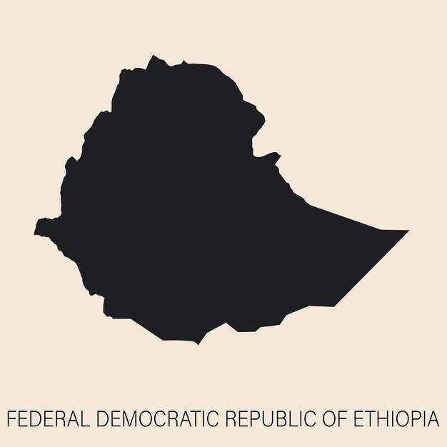 Zeer gedetailleerde Ethiopië met randen geïsoleerd op de achtergrond Eenvoudige platte pictogramillustratie voor web