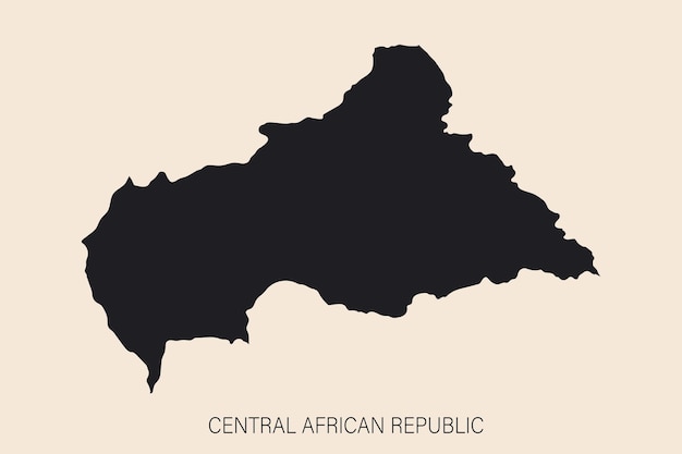 Zeer gedetailleerde kaart van de centraal-afrikaanse republiek met randen geïsoleerd op de achtergrond eenvoudige platte pictogramillustratie voor web