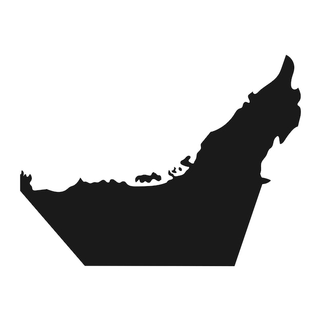 Zeer gedetailleerde kaart van de Verenigde Arabische Emiraten met randen geïsoleerd op de achtergrond