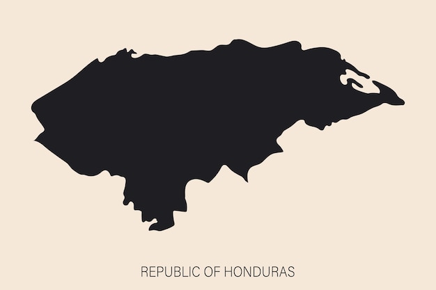 Vector zeer gedetailleerde kaart van honduras met randen geïsoleerd op de achtergrond eenvoudige platte pictogramillustratie voor web