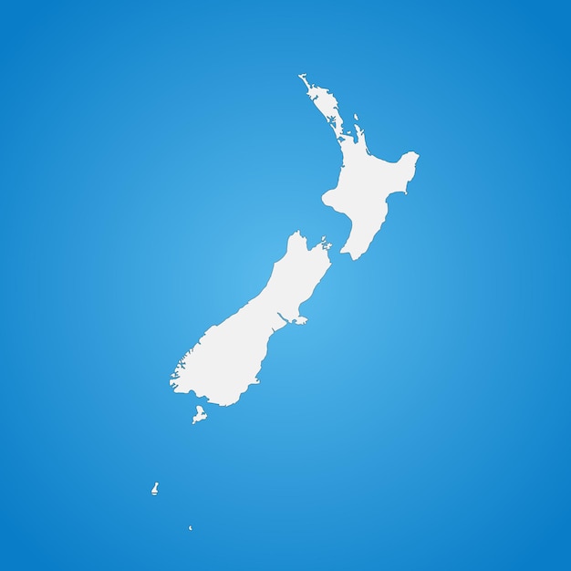 Zeer gedetailleerde kaart van Nieuw-Zeeland met randen geïsoleerd op de achtergrond. Eenvoudig pictogram