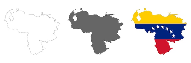 Zeer gedetailleerde kaart van Venezuela met randen geïsoleerd op de achtergrond