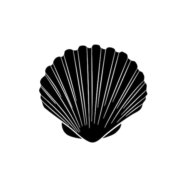 Zeeschelp sint-jakobsschelp vectorillustratie zeeschelp silhouet pictogram clam doodle sint-jakobsschelp gesloten schelp tekening