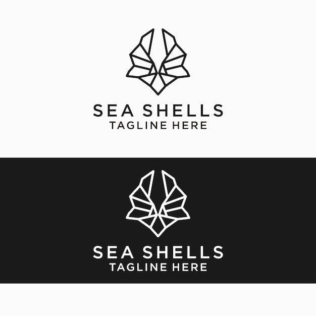 Zeeschelpen logo ontwerp pictogrammalplaatje