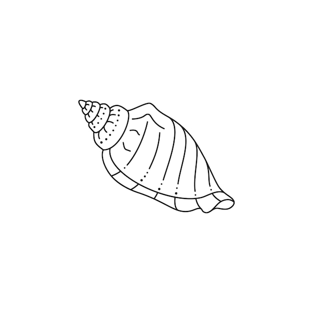 Zeeschelppictogram in een trendy minimale lineaire stijl. vectorillustratie van een schelp voor logo, website, t-shirtafdruk, tatoeage, post op sociale media en verhalen