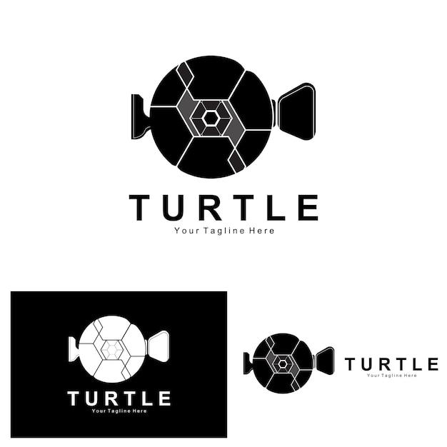 Zeeschildpad Logo Design Beschermde Amfibie Marine Animal Icon Illustratie Vector Brand Corporate Identity