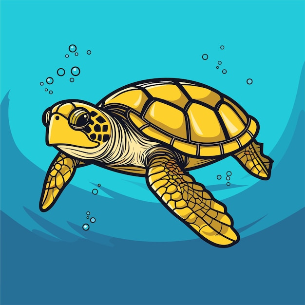 Zeeschildpad Turquoise Oceanlife Cartoon vectorillustratie