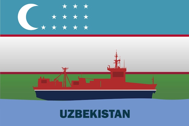 Zeetransport met Oezbeekse vlag bulkcarrier of groot schip op zeevracht en logistiek