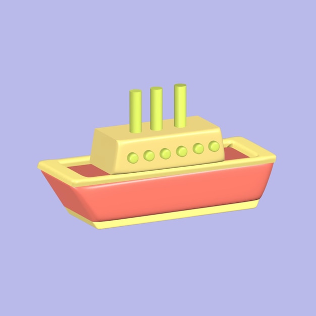 Zeevervoer concept Realistische 3D-object cartoon stijl Kleurrijke vectorillustratie