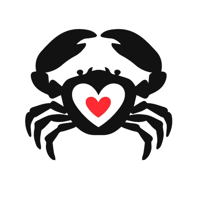 Zeevruchten Krab logo ontwerp inspiratie liefde haardvorm