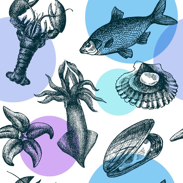 Zeevruchten naadloos patroon