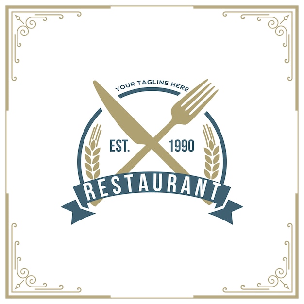 Vector zeevruchten restaurant logo vectorillustratie