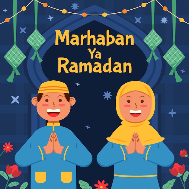 Vector zeg groeten van de heilige maand ramadan