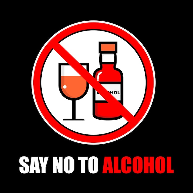 Zeg nee tegen alcohol, poster en spandoek vector