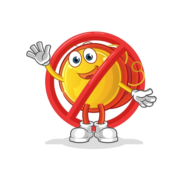 Zeg nee tegen jojo-mascotte. cartoon vector