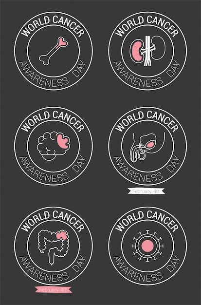 Zegelzegels van werelddag voor kanker