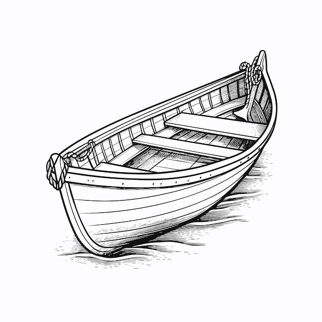 zeilboot kleurplaat zwart-wit vectorillustratie