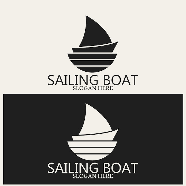 Zeilboot logo en vector sjabloon