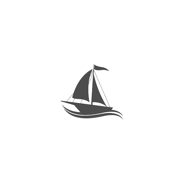 Zeilboot pictogram logo ontwerp illustratie