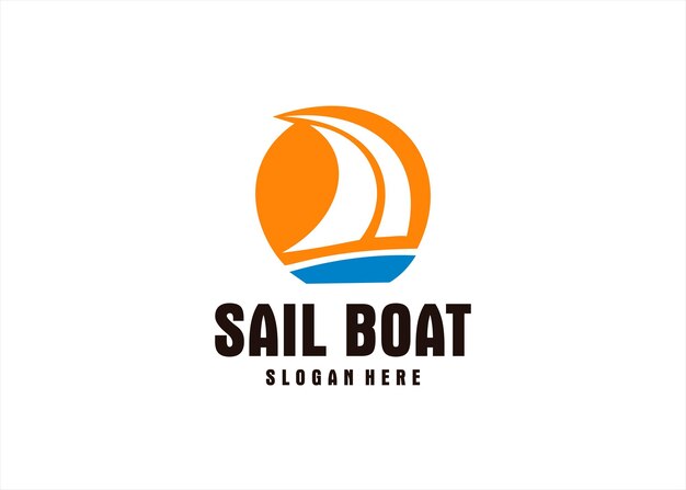 zeilboot schip transport logo ontwerp