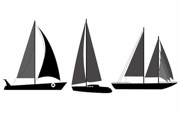 Zeilboot vector silhouet logo icoon