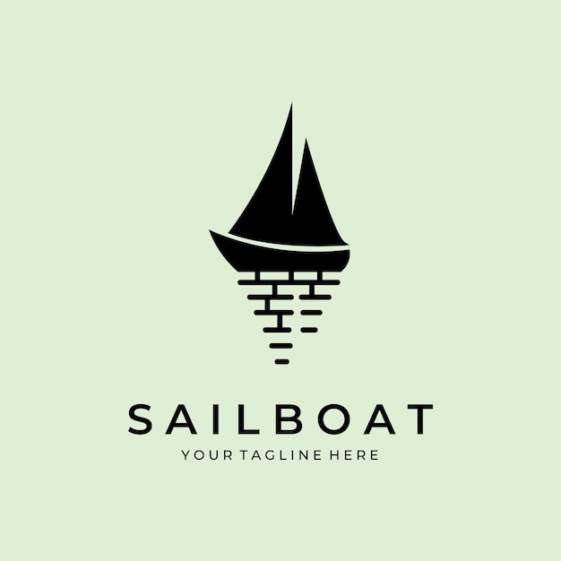 Zeilboot vintage retro minimalistisch logo vector illustratie ontwerp