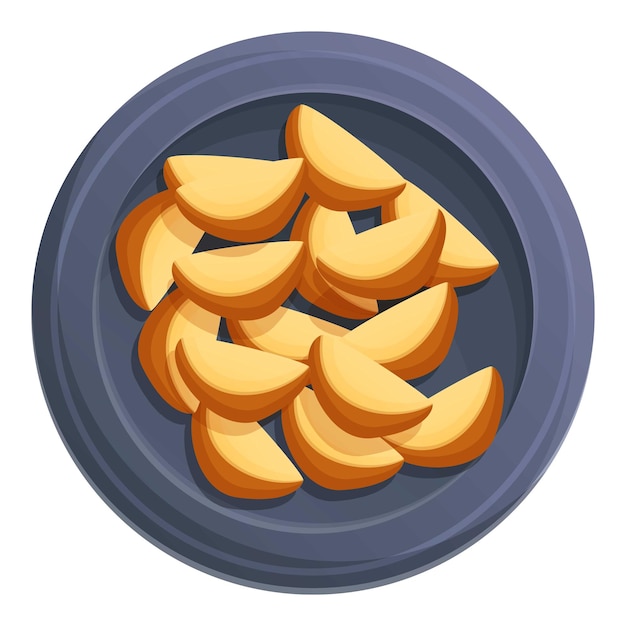Zelfgemaakte aardappelschijfjes pictogram Cartoon van zelfgemaakte aardappelschijfjes vector pictogram voor webdesign geïsoleerd op een witte achtergrond