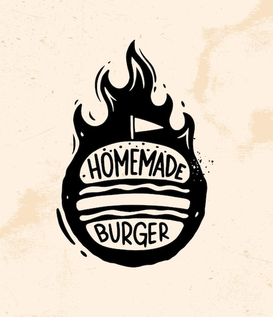 Zelfgemaakte hamburgerlogo's, label