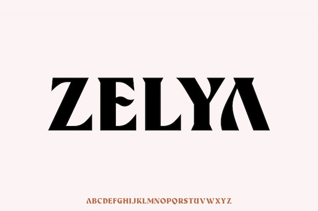 ZELYA, uppercase alphabet luxury and elegant font