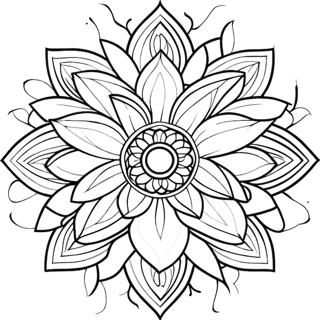 zen artistic spiritual floral lotus mandala with at least twenty inner and outter layers of graphic