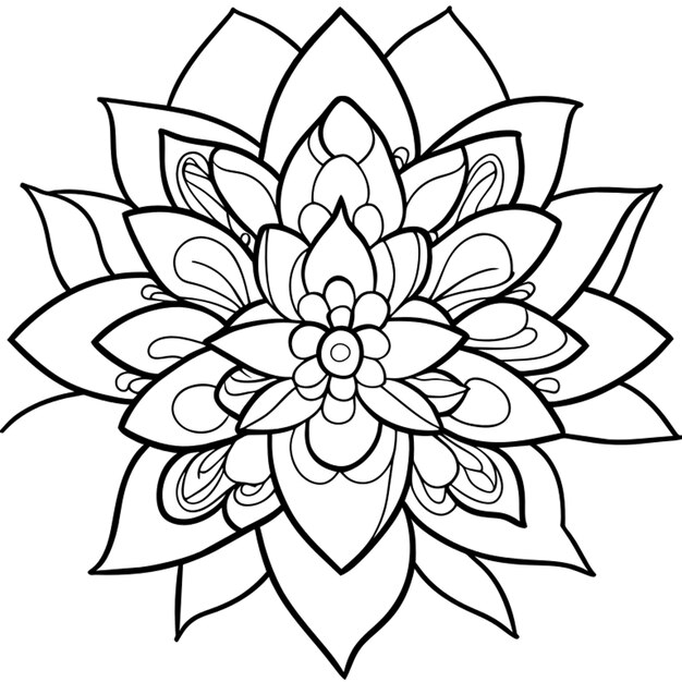 zen artistic spiritual floral lotus mandala with at least twenty inner and outter layers of graphic