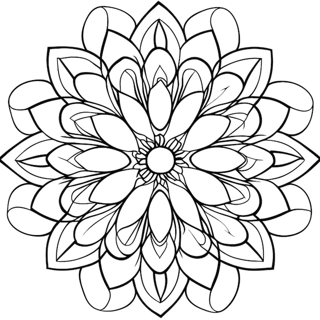 Vector zen floral modern yet artistic mandala with many inner and outter layers of graphic details