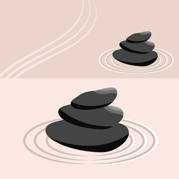 Vector zen garden balance and harmony