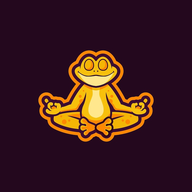 Zen kikker mascotte logo ontwerp