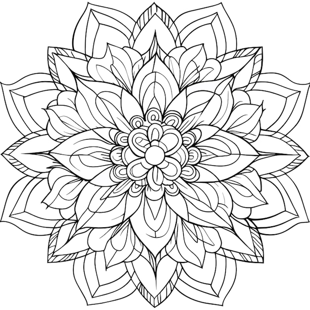 Vector zen mandala ornated with large medium and small henna inspired elements and indu calligraphy symbols