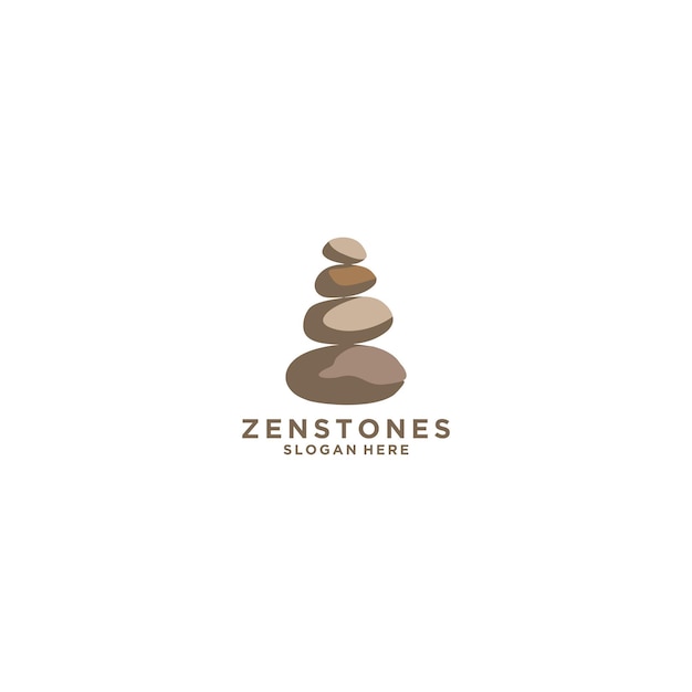 zen rock vintage logo vector icon illustration