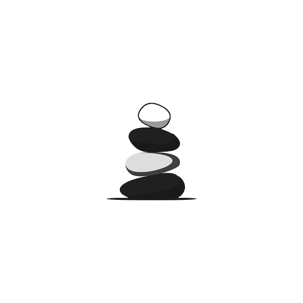 zen rock vintage logo vector icon illustration