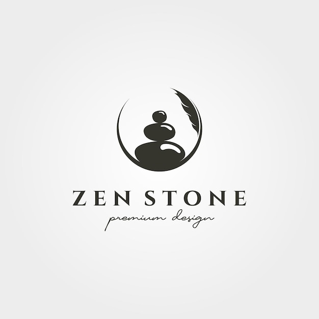 Zen steen silhouet logo vector symbool illustratie ontwerp, creatieve stenen stapel cirkel logo